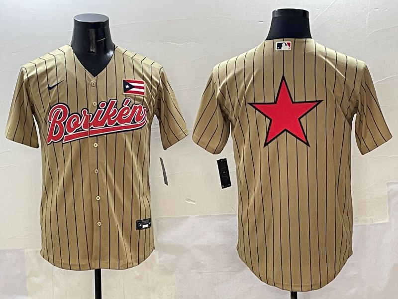 Men Puerto Rico Blank Brown Stripe Joint Name 2025 Nike MLB Jersey style 5